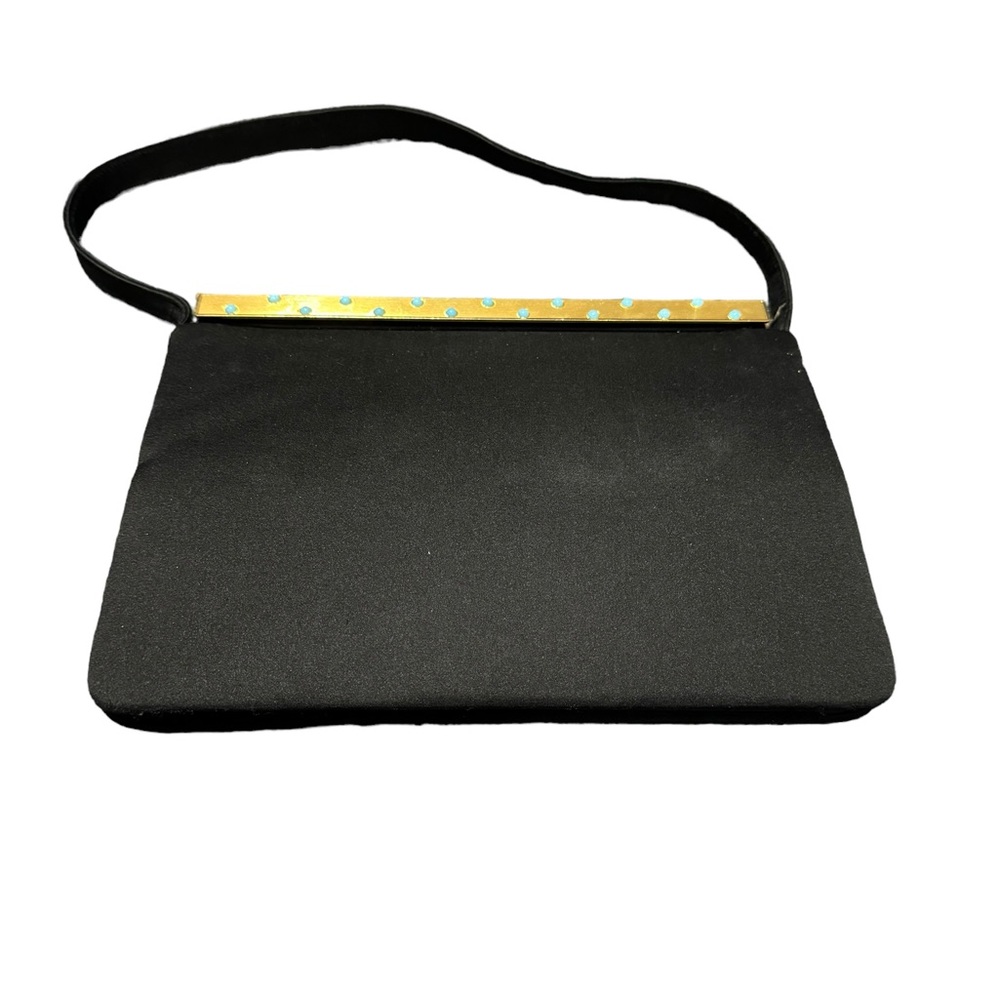 Vintage black silk handbag with gold tone clasp. Gently worn.